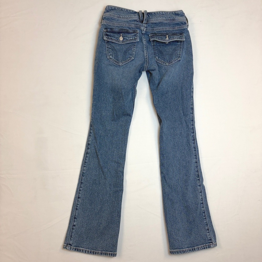 Hollister Low Rise Bootcut Jeans Womens 2R W26 Medium Wash Blue Denim Y2K Preppy - Picture 7 of 7
